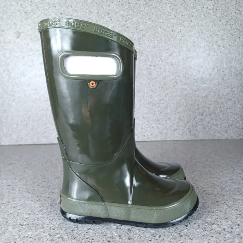 BOGS Rainboot Dark Hunter Green Kids Waterproof Shoes